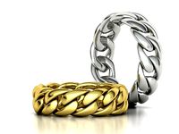 Cuban Link Ring Chain Ring Miami Ring 9US 10US 11US 12US | 3D