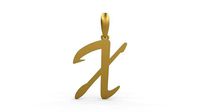 Initial Letters Pendant Brush Script X | 3D