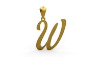 Initial Letters Pendant Ariestha Script W | 3D