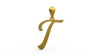 Initial Letters Pendant Ariestha Script T | 3D