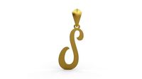 Initial Letters Pendant Ariestha Script S | 3D