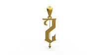 Initial Letters Pendant Angel Rhapsody Z | 3D