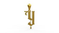 Initial Letters Pendant Angel Rhapsody Y | 3D