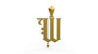 Initial Letters Pendant Angel Rhapsody W | 3D