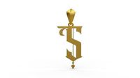 Initial Letters Pendant Angel Rhapsody S | 3D