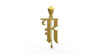 Initial Letters Pendant Angel Rhapsody R | 3D