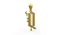 Initial Letters Pendant Angel Rhapsody Q | 3D
