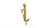 Initial Letters Pendant Angel Rhapsody L | 3D