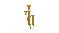 Initial Letters Pendant Angel Rhapsody H | 3D