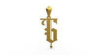 Initial Letters Pendant Angel Rhapsody G | 3D