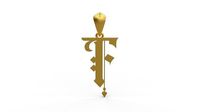 Initial Letters Pendant Angel Rhapsody F | 3D