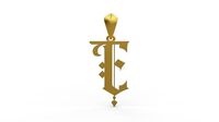 Initial Letters Pendant Angel Rhapsody E | 3D
