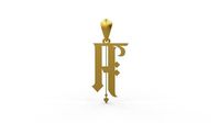 Initial Letters Pendant Angel Rhapsody A | 3D