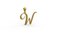 Initial Letters Pendant Amarillo W | 3D