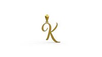 Initial Letters Pendant Amarillo K | 3D