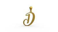Initial Letters Pendant Amarillo D | 3D