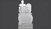 Memorial Tombstone with Angel for cnc | 3D