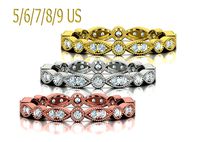 Vintage Milgrain Diamond Band Collection 5 6 7 8 9 US sizes  | 3D