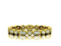 Diamond Vintage Milgrain Band Ring Eternity Band 8US 9US sizes  | 3D