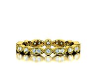 Diamond Vintage Milgrain Band Ring Eternity Band 7US 8US sizes | 3D