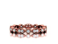 Diamond Vintage Milgrain Band Ring Eternity Band 5US 6US sizes | 3D