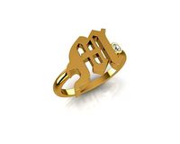 - Old English font ring M | 3D