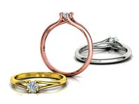 Trellis Solitaire Ring Promise Ring with 4mm Stone 3dmodel | 3D