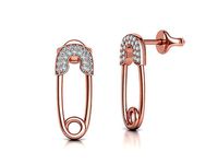 Diamond Safety Pin Stud Earrings Bespoke Earrings 3dmodel | 3D