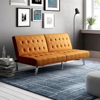 Zurich Twin Wide Faux Leather Split Back Convertible Sofa