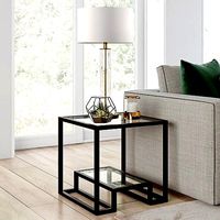 Imel Glass Frame End Side Nightstand Table - 3 Colour