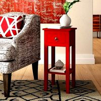Eurydice Soli Wood End Table with Storage - 2 Colour