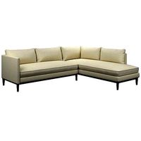 Wide Linen Right Hand Facing Sofa Chaise