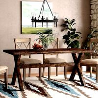 Orland Rubberwood Trestle Diner Table