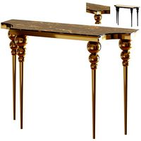 Classical Black Marble Console Table Narrow Entryway Table