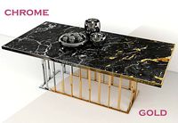 Marble Table Chrome and Gold