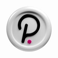 Polkadot or DOT Silver coin model with cartoon style