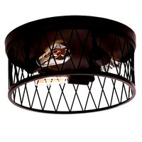 Sidney Light Caged Drum Flush Mount