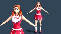 Cartoon cheerleader No Rigged Blender