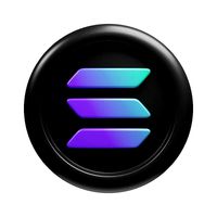 Solana or SOL black coin with cartoon style