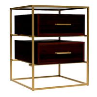 Lyle bedside table with glass top