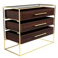 Lyle bedside table with glass top