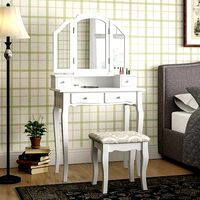 Lizbeth Solid Wood Vanity Set Mirror