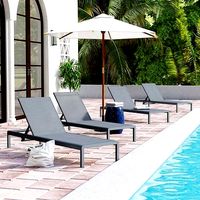 Long Reclining Chaise Lounge Set