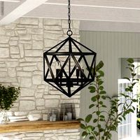 Loomis Light Candle Style Geometric Chandelier - 2 Colour