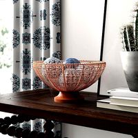 Edmondson Acacia Wood Wire Decorative Bowl