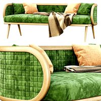 Victoria velour three-seater restaurant sofa DC18