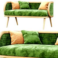 Victoria velour two-seater restaurant sofa DC18