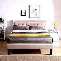 Pinheiro Tufted Upholstered Low Profile Platform Bed - 3 colour