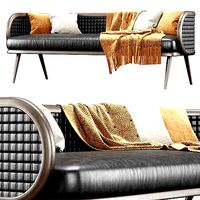 Victoria leather three-seater restaurant sofa NC17