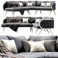 Victoria velour corner sofa HV60